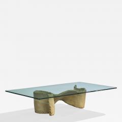 Silas Seandel Coffee Table with Enameled Metal and Glass USA 1970s - 4787275