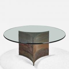 Silas Seandel Coffee Table with Enamelled Metal and Glass USA 1970s - 4787264