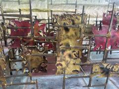 Silas Seandel Excellent Silas Seandel Brutalist Torch Cut Nail Coffee Table Mid Century Modern - 4455960