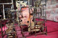 Silas Seandel Excellent Silas Seandel Brutalist Torch Cut Nail Coffee Table Mid Century Modern - 4455963