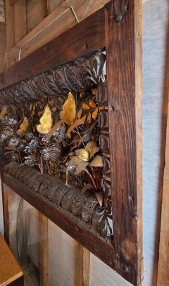 Silas Seandel Large 1970s Mixed Metal Botanical Wall Sculpture with Butterflies 59 Inches - 4769482