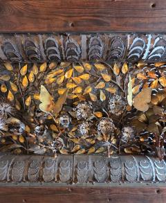 Silas Seandel Large 1970s Mixed Metal Botanical Wall Sculpture with Butterflies 59 Inches - 4769531