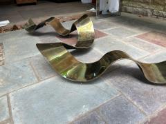 Silas Seandel Large Bronze Silas Seandel Ribbon Wall Sculpture Mid Century Modern - 4159969