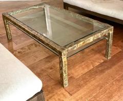 Silas Seandel Large Mid Century Double Tier Bronze Coffee Table by Silas Seandel 1970 Signed - 4116819