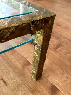 Silas Seandel Large Mid Century Double Tier Bronze Coffee Table by Silas Seandel 1970 Signed - 4116820