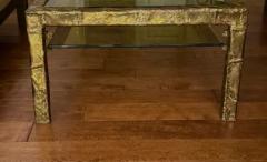 Silas Seandel Large Mid Century Double Tier Bronze Coffee Table by Silas Seandel 1970 Signed - 4116830
