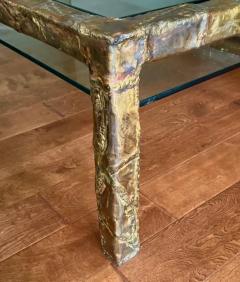 Silas Seandel Large Mid Century Double Tier Bronze Coffee Table by Silas Seandel 1970 Signed - 4116839
