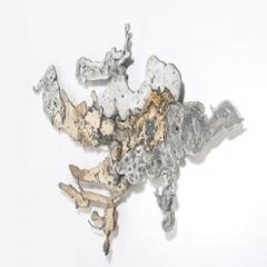 Silas Seandel Mid Century Brass Aluminum Splash Molten Wall Sculpture Signed Silas Seandel - 4489916