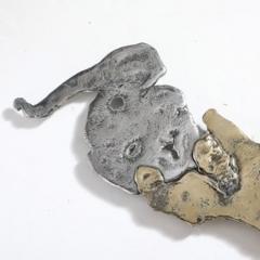 Silas Seandel Mid Century Brass Aluminum Splash Molten Wall Sculpture Signed Silas Seandel - 4489917