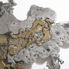 Silas Seandel Mid Century Brass Aluminum Splash Molten Wall Sculpture Signed Silas Seandel - 4489919