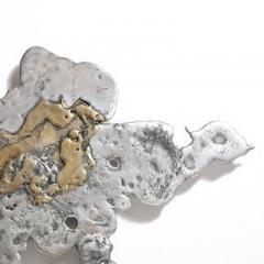 Silas Seandel Mid Century Brass Aluminum Splash Molten Wall Sculpture Signed Silas Seandel - 4489926