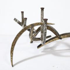 Silas Seandel Mid Century Brutalist Ortega Mixed Metal Cocktail Table signed Silas Seandel - 4037856