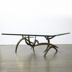 Silas Seandel Mid Century Brutalist Ortega Mixed Metal Cocktail Table signed Silas Seandel - 4037874