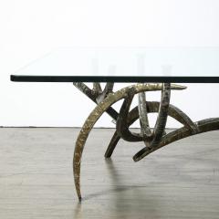 Silas Seandel Mid Century Brutalist Ortega Mixed Metal Cocktail Table signed Silas Seandel - 4037875