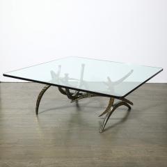 Silas Seandel Mid Century Brutalist Ortega Mixed Metal Cocktail Table signed Silas Seandel - 4037889