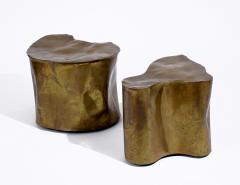 Silas Seandel Pair of Sculptural Brass Side Tables by Silas Seandel USA 1970s - 4504726