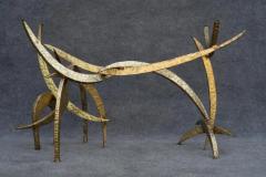 Silas Seandel Rare Early Silas Seandel Ortega Dining Table in Cut Brazed Welded Bronze 1973 - 3781282