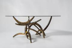 Silas Seandel Signed Early Silas Seandel Ortega Brutalist Cut Metal Coffee Table circa 1970 - 4758362