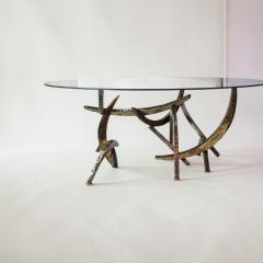 Silas Seandel Signed Early Silas Seandel Ortega Brutalist Cut Metal Coffee Table circa 1970 - 4758365