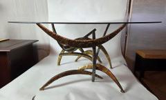 Silas Seandel Signed Early Silas Seandel Ortega Brutalist Cut Metal Coffee Table circa 1970 - 4758371