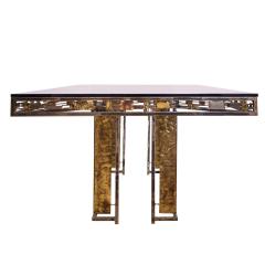 Silas Seandel Silas Seandel Artisan Brazed Brass and Steel Dining Table 1970s Signed  - 3058513