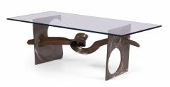 Silas Seandel Silas Seandel Brutalist Tortured Ribbon Steel Cocktail Coffee Table - 2793365