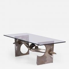 Silas Seandel Silas Seandel Brutalist Tortured Ribbon Steel Cocktail Coffee Table - 2794982