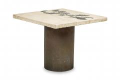 Silas Seandel Silas Seandel Concrete and Bronze Terra Breakfast Card Game Table - 4272609