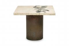 Silas Seandel Silas Seandel Concrete and Bronze Terra Breakfast Card Game Table - 4272610