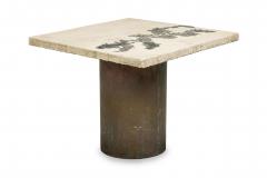 Silas Seandel Silas Seandel Concrete and Bronze Terra Breakfast Card Game Table - 4272611