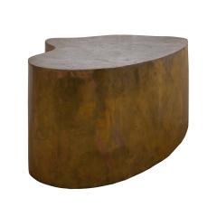 Silas Seandel Silas Seandel Free Form Coffee Table in Patinated Bronze Pewter 1970s Signed  - 4103584