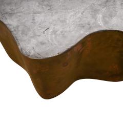 Silas Seandel Silas Seandel Free Form Coffee Table in Patinated Bronze Pewter 1970s Signed  - 4103587
