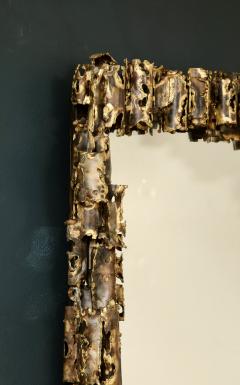 Silas Seandel Silas Seandel Mid Century Brutalist Brass Console and Mirror Signed and Dated - 3109589