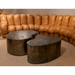 Silas Seandel Silas Seandel Pair of Free Form Coffee Tables In Bronze and Pewter 1970s Signed - 3519407