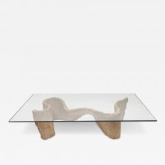 Silas Seandel Silas Seandel Sculptural Coffee Table with Glass Top 1970s Signed  - 3056777