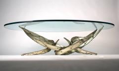 Silas Seandel Silas Seandel Silver Leafed Brutalist Coffee Table - 646033