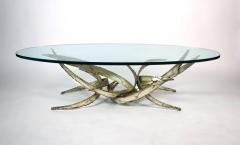 Silas Seandel Silas Seandel Silver Leafed Brutalist Coffee Table - 646038