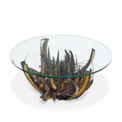 Silas Seandel Silas Seandel Style Brutalist Illuminated Sculptured Metal Coffee Table - 4562068