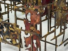 Silas Seandel Silas Seandel Style Brutalist Modern Metal Glass Coffee Table USA 1970s - 4279869