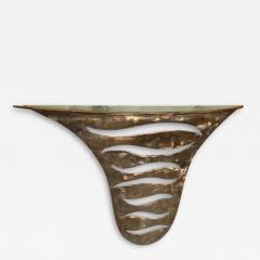 Silas Seandel Stunning Sculptural Silas Seandel attr Brutalist Solid Bronze Console Table - 3402144