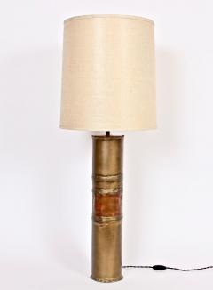 Silas Seandel Substantial Silas Seandel Torched Mixed Metal Brutalist Table Lamp 1974 - 1603412