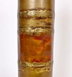 Silas Seandel Substantial Silas Seandel Torched Mixed Metal Brutalist Table Lamp 1974 - 1603415