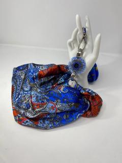 Silk Neck Scarf from Como Italy with Murano Elements - 2765525