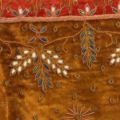 Silk Velvet Bordered Pattern Bed Cover 99x117 India - 4233225