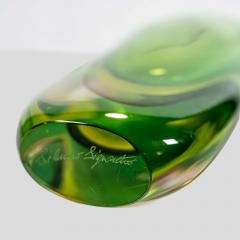 Silvano Signoretto Green Yellow Purple art glass vase by Silvano Signoreto - 4092028
