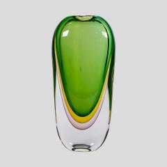 Silvano Signoretto Green Yellow Purple art glass vase by Silvano Signoreto - 4092029