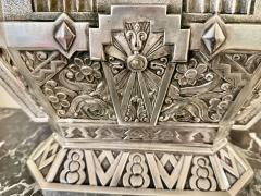 Silver Art Deco Jardiniere Bronze Bowl with Modernist Detailing - 4143147