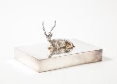 Silver Box with Deer Ornament on Lid France c 1940 - 3325365