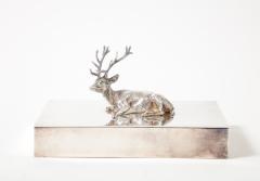 Silver Box with Deer Ornament on Lid France c 1940 - 3325366