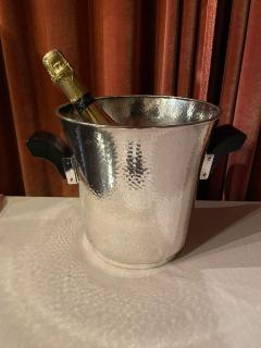 Silver Champagne Cooler with Ebony Black Handles - 1922954